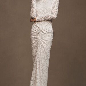 Ronny Kobo Collection Ivory Lace Long Sleeve Dress